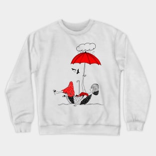 Umbrella in the rain Crewneck Sweatshirt